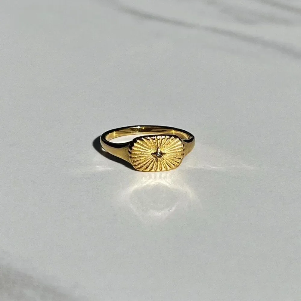 New! “Zeina” Ribbed Gold Ring